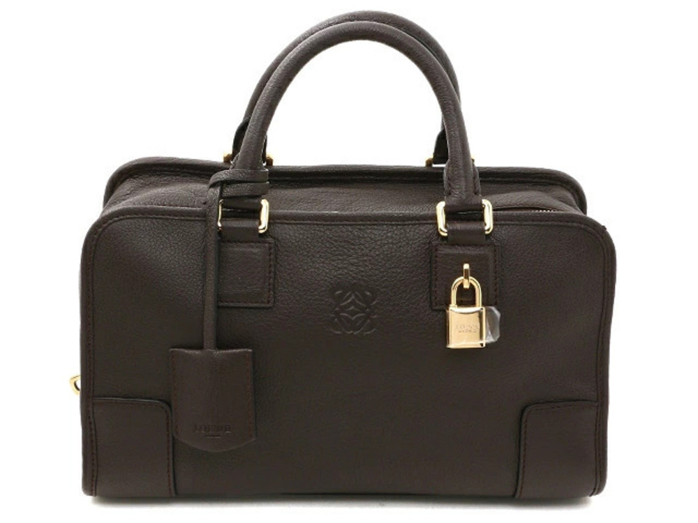 Loewe Amazona Handbag Calfskin Dark Brown